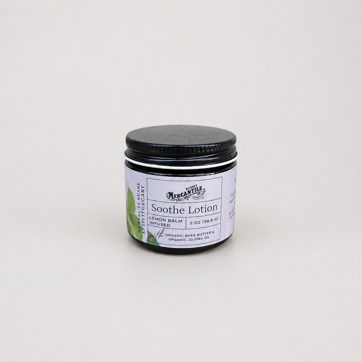 Nature’s Mercantile Soothe Lotion with lemon balm infusion, 2 oz jar